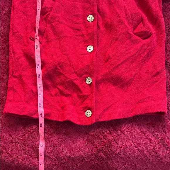 Preview Collection V-Neck Red Long Sweater Vest - Picture 9 of 10